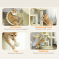 Load image into Gallery viewer, Cat Tree, 62" Multi-Level Cat Tower with Scratching Posts, 2 Condos, Hammock, Perches, Plush, Pompoms, for Indoor Kittens Playing, Resting, Sleeping, Beige
