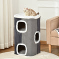 Load image into Gallery viewer, Cat Barrel Scratching Post Cat Tree for Indoor Cats Kitten Climbing Frame Pet Play Tower Soft Plush & Lamb Fleece Grey
