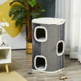 Load image into Gallery viewer, Cat Barrel Scratching Post Cat Tree for Indoor Cats Kitten Climbing Frame Pet Play Tower Soft Plush & Lamb Fleece Grey
