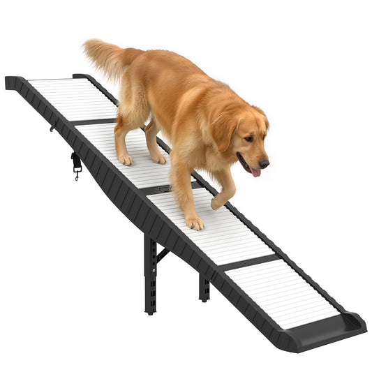 Dog Ramp for Car, SUV, Truck, Foldable Dog Car Ramp with Support Leg, Non-Slip TPR Surface, 69" x 15.7" Pet Stairs for Small to Large Breeds Up to 220LBS, Outdoor Indoor