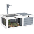 Load image into Gallery viewer, Tortoise House, Wooden Tortoise Enclosure, Tortoise Habitat with Lamp Holder, 2 Pull-Out Trays, Hideaway, Run, for Indoor, Outdoor, Light Grey
