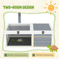 Load image into Gallery viewer, Tortoise House, Wooden Tortoise Enclosure, Tortoise Habitat with Lamp Holder, 2 Pull-Out Trays, Hideaway, Run, for Indoor, Outdoor, Light Grey
