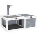 Load image into Gallery viewer, Tortoise House, Wooden Tortoise Enclosure, Tortoise Habitat with Lamp Holder, 2 Pull-Out Trays, Hideaway, Run, for Indoor, Outdoor, Light Grey
