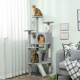 Charger l'image dans la visionneuse de la galerie, 63" Cat Tree, Cat Tower for Indoor Cats with Scratching Posts, Cat Condos, Bed, Platforms, Ramp, Toy Ball, Cat Activity Center, Light Grey
