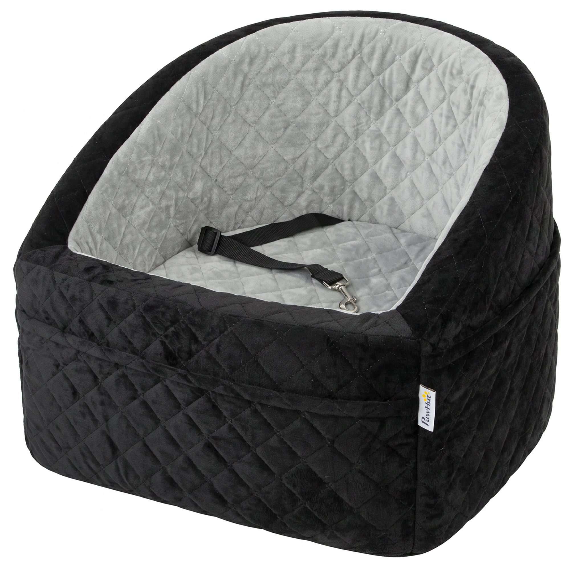 Dog Car Seat, Dog Booster Car Seat for Small Breeds Under 10kg, Portable Pet Travel Bed Detachable Washable with Adjustable Leash, Storage Pockets, Grey