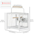 Load image into Gallery viewer, Bird Travel Carrier Cage for Parrots Conures African Grey Cockatiel Parakeets with Stand Perch, Stainless Steel Bowls, Pull Out Tray, White
