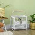 Load image into Gallery viewer, Bird Travel Carrier Cage for Parrots Conures African Grey Cockatiel Parakeets with Stand Perch, Stainless Steel Bowls, Pull Out Tray, White
