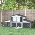 Load image into Gallery viewer, 88.5" x 27.5" x 39.25" Deluxe Wooden Rabbit Hutch Backyard Bunny Cage Small Animal Living House with Outdoor Run, Grey
