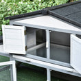 Load image into Gallery viewer, 88.5" x 27.5" x 39.25" Deluxe Wooden Rabbit Hutch Backyard Bunny Cage Small Animal Living House with Outdoor Run, Grey
