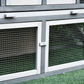 Load image into Gallery viewer, 88.5" x 27.5" x 39.25" Deluxe Wooden Rabbit Hutch Backyard Bunny Cage Small Animal Living House with Outdoor Run, Grey

