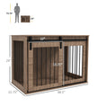 Load image into Gallery viewer, PawHut Dog Crate Furniture, End Table Dog Cage for Large Sized Dog, Dog Kennel Furniture for Indoor Use, 39" x 23" x 24", Walnut Brown
