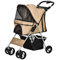 Load image into Gallery viewer, Dog Stroller, One-click Folding Pet Stroller with Cup Holder, 4 Wheels Travel Carrier w/ Brakes, 360° Swiveling Front Wheels, Storage Basket, for XS/Small Dogs Cats, Coffee
