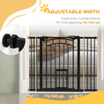 Load image into Gallery viewer, 30"H Tall Dog Gate, Pet Gate with Cat Door, Auto-Close Pressure-Mounted Steel Safety Gate Barrier, Double Locking for Doorways Hallways Stairs, Fits 29"-39.4"W, Black
