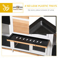 Load image into Gallery viewer, Large Rabbit Hutch Outdoor, 2-Tier Guinea Pig Hutch, Wooden Bunny Run, Small Animal House with Double Side Run Boxes, No-leak Plastic Tray, Ramp, 230 x 53 x 93.5cm, White
