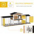 Load image into Gallery viewer, Large Rabbit Hutch Outdoor, 2-Tier Guinea Pig Hutch, Wooden Bunny Run, Small Animal House with Double Side Run Boxes, No-leak Plastic Tray, Ramp, 230 x 53 x 93.5cm, White
