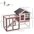 Load image into Gallery viewer, 48" Weatherproof Wooden Rabbit Hutch With Slant Roof And Screened Outdoor Run, Brown
