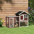 Load image into Gallery viewer, 48" Weatherproof Wooden Rabbit Hutch With Slant Roof And Screened Outdoor Run, Brown
