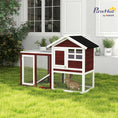 Load image into Gallery viewer, 48" Weatherproof Wooden Rabbit Hutch With Slant Roof And Screened Outdoor Run, Brown
