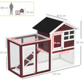 Load image into Gallery viewer, Rabbit Hutch Outdoor Wooden Guinea Pig Hutch Rabbit Run Bunny Cage Small Animal House Pull-Out Tray, Brown, 122 x 62.6 x 92 cm
