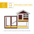 Load image into Gallery viewer, 48" Weatherproof Wooden Rabbit Hutch With Slant Roof And Screened Outdoor Run, Brown
