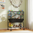 Load image into Gallery viewer, Large Hamster Cage with 7" Deep Tray, 3 Tier Rolling Gerbil Cage with Storage Shelf, Big Exercise Wheel, Tube System, Hut, Platforms, Ramps, for Syrian, Gerbil, Rat

