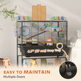 Load image into Gallery viewer, Large Hamster Cage with 7" Deep Tray, 3 Tier Rolling Gerbil Cage with Storage Shelf, Big Exercise Wheel, Tube System, Hut, Platforms, Ramps, for Syrian, Gerbil, Rat
