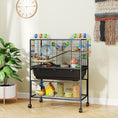 Load image into Gallery viewer, Large Hamster Cage with 7" Deep Tray, 3 Tier Rolling Gerbil Cage with Storage Shelf, Big Exercise Wheel, Tube System, Hut, Platforms, Ramps, for Syrian, Gerbil, Rat

