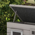 Load image into Gallery viewer, Outdoor Wooden Cat House, Elevated Cat Shelter Kennel, Pet Play House with Openable Top, Asphalt Roof, Window, 87 x 52 x 44 cm, Grey
