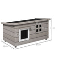 Load image into Gallery viewer, Outdoor Wooden Cat House, Elevated Cat Shelter Kennel, Pet Play House with Openable Top, Asphalt Roof, Window, 87 x 52 x 44 cm, Grey
