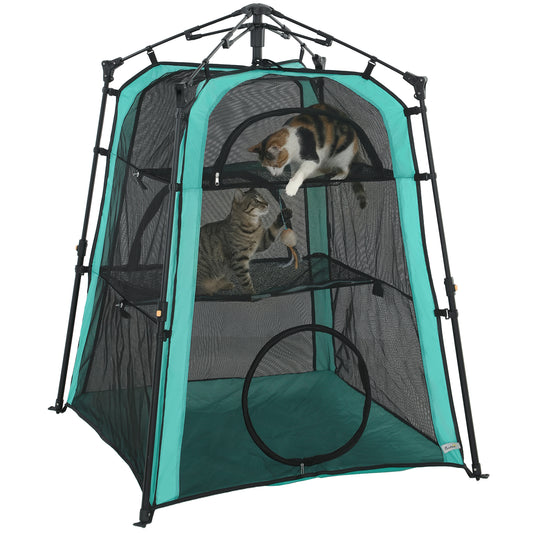 Catio, Outdoor Indoor Cat Enclosure Extra Large, Spacious Cat Tower Tents Playpen with Breathable Mesh, Carry Bag and Stakes, for Outside, Patios, Camping, Indoor Use