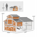 Load image into Gallery viewer, 79"L Chicken Coop for 6 Chickens, Outdoor Wooden Hen House Poultry Cage with Run, 2 Nesting Boxes, Slide-Out Tray, Waterproof Asphalt Roof, Sliding Rod Door and Roosting Bar, Orange
