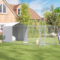 Load image into Gallery viewer, PawHut Large Outdoor Dog Kennel, Heavy Duty Dog Kennel Outside with Waterproof & UV-Resistant Cover, Rotating Bowls Door, Galvanized Chain Link Dog Run for Medium & Large Dogs, 19.7' x 7.5' x 7.5'
