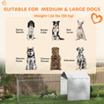 Load image into Gallery viewer, PawHut Large Outdoor Dog Kennel, Heavy Duty Dog Kennel Outside with Waterproof & UV-Resistant Cover, Rotating Bowls Door, Galvanized Chain Link Dog Run for Medium & Large Dogs, 19.7' x 7.5' x 7.5'
