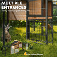 Load image into Gallery viewer, Rabbit Hutch Outdoor, Wooden Guinea Pig Hutch with Steel Run, Removable Leak Proof Tray, Water-Resistant Roof, Ramp, Small Animal House for 2-3 Bunnies, Guinea Pigs, 217 x 53 x 86 cm
