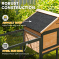 Load image into Gallery viewer, Rabbit Hutch Outdoor, Wooden Guinea Pig Hutch with Steel Run, Removable Leak Proof Tray, Water-Resistant Roof, Ramp, Small Animal House for 2-3 Bunnies, Guinea Pigs, 217 x 53 x 86 cm
