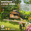 Load image into Gallery viewer, Rabbit Hutch Outdoor, Wooden Guinea Pig Hutch with Steel Run, Removable Leak Proof Tray, Water-Resistant Roof, Ramp, Small Animal House for 2-3 Bunnies, Guinea Pigs, 217 x 53 x 86 cm
