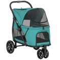 Load image into Gallery viewer, Dog Stroller, 3 Wheels Pet Stroller with Dual Entry, Easy One-Click Quick Fold, Mesh Windows, Washable Cushion, Pet Travel Buggy for Small and Medium Dogs and Cats, Dark Green
