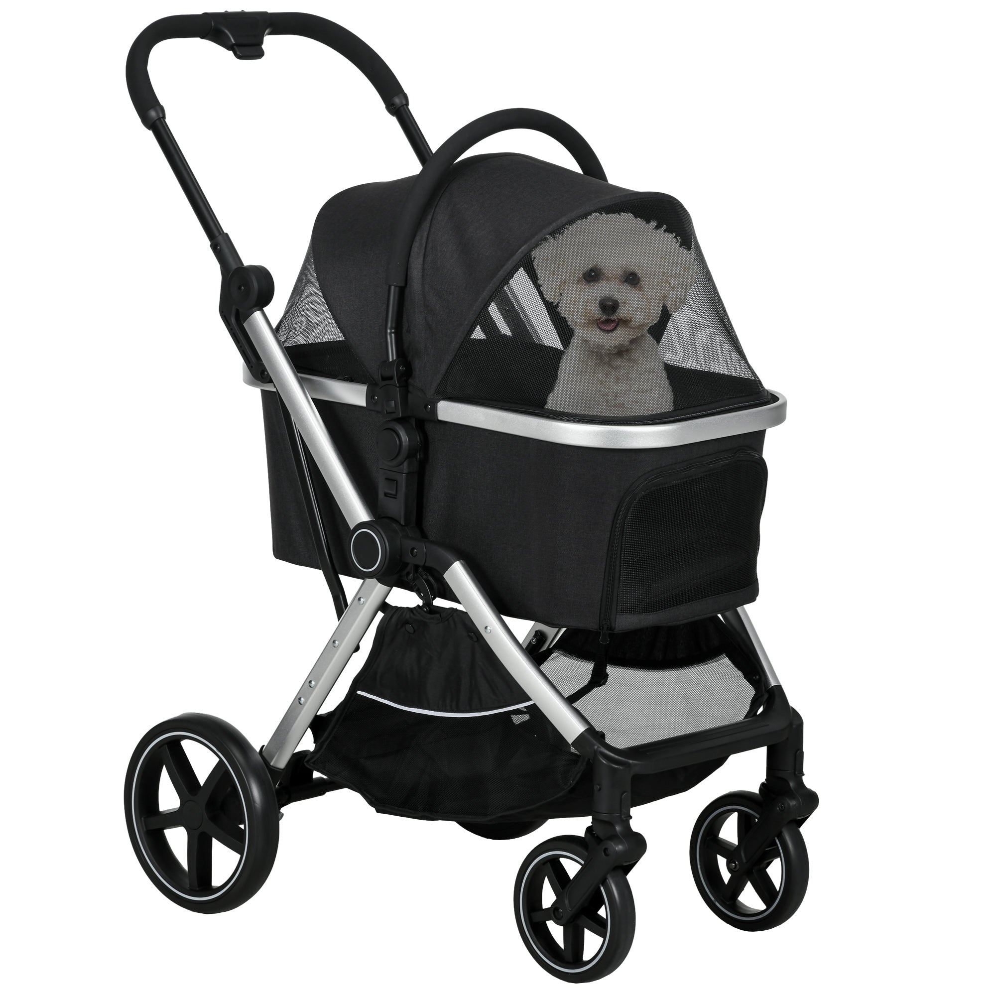 PawHut 3-in-1 Pet Stroller: Safe Lightweight Comfortable for Small Pet