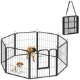 Load image into Gallery viewer, 8 Panels Dog Playpen, 22"W x 24"H Heavy Duty Pet Fence with Door & Strap for Indoor Outdoor Backyard Garden, Portable & Foldable Puppy Pet Playpen for Small Dogs
