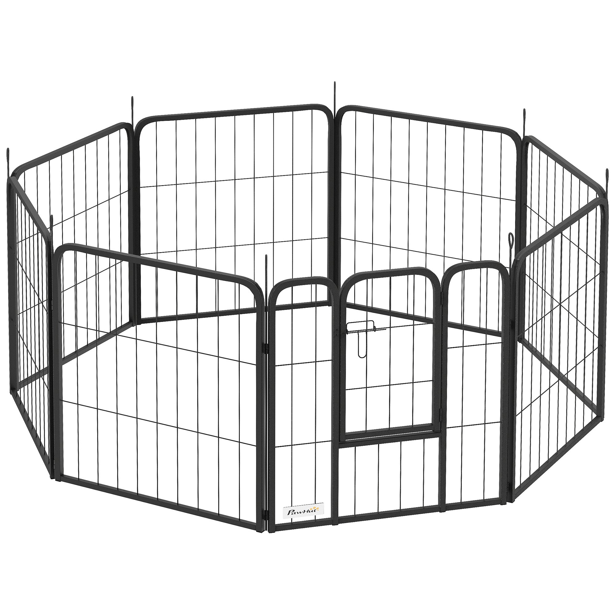 8 Panels Dog Playpen, 22"W x 24"H Heavy Duty Pet Fence with Door & Strap for Indoor Outdoor Backyard Garden, Portable & Foldable Puppy Pet Playpen for Small Dogs