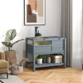 Load image into Gallery viewer, Tortoise House w/ Shelf, Small Pet Reptile Wooden House w/ Hide Shelter Den and Run, Lamp Holder, Tray, for Indoors, Outdoors - Grey
