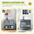 Load image into Gallery viewer, Tortoise House w/ Shelf, Small Pet Reptile Wooden House w/ Hide Shelter Den and Run, Lamp Holder, Tray, for Indoors, Outdoors - Grey
