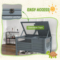 Load image into Gallery viewer, Wooden Tortoise House Habitat with Shelf, Tortoise Enclosure for Small Animals with Light Support Frame, Reptile Cage with Tray for Indoor Use, 33" L x 20" W x 41" H
