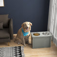 Load image into Gallery viewer, Elevated Dog Bowls for Large Dogs with Storage Dog Pet Diner Function 2 Stainless Steel Dog Bowls Elevated Base for Big-sized Dogs and Other Large Pets, Grey
