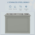 Load image into Gallery viewer, Elevated Dog Bowls for Large Dogs with Storage Dog Pet Diner Function 2 Stainless Steel Dog Bowls Elevated Base for Big-sized Dogs and Other Large Pets, Grey

