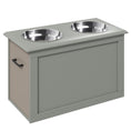 Load image into Gallery viewer, Elevated Dog Bowls for Large Dogs with Storage Dog Pet Diner Function 2 Stainless Steel Dog Bowls Elevated Base for Big-sized Dogs and Other Large Pets, Grey
