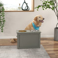 Load image into Gallery viewer, Elevated Dog Bowls for Large Dogs with Storage Dog Pet Diner Function 2 Stainless Steel Dog Bowls Elevated Base for Big-sized Dogs and Other Large Pets, Grey
