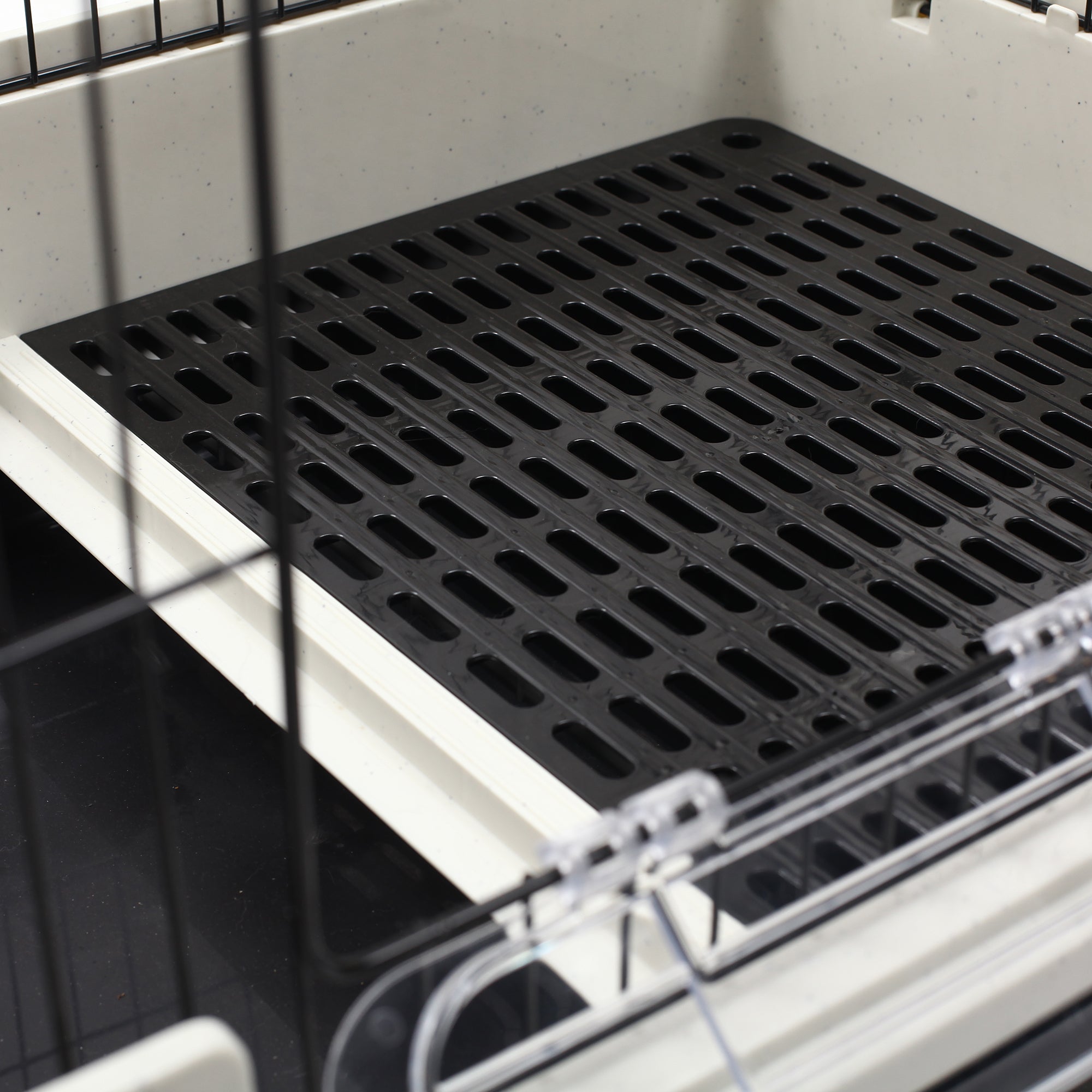 45"H 4-Level Small Animal Cage Rabbit Hutch with Universal Lockable Wheels, Slide-out Tray for Bunny, Chinchillas, Ferret, Black