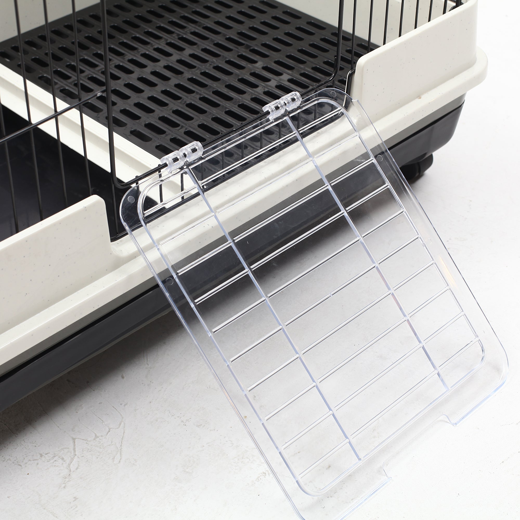 45"H 4-Level Small Animal Cage Rabbit Hutch with Universal Lockable Wheels, Slide-out Tray for Bunny, Chinchillas, Ferret, Black