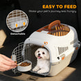 Charger l'image dans la visionneuse de la galerie, Hard-Sided Travel Pet Carrier, Plastic Dog and Cat Kennel for Small Dogs and Cats, Portable Crate with Steel Wire Door, Feed Bowl, Secure Lock for Car, Airplane, Outdoor
